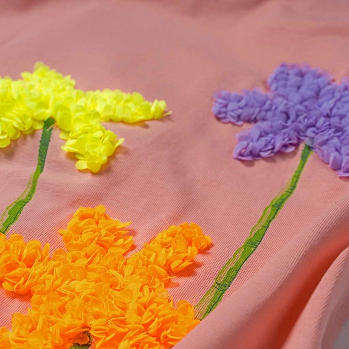 Παιδικό φόρεμα Mayoral για κορίτσια Flowers σομόν (3)