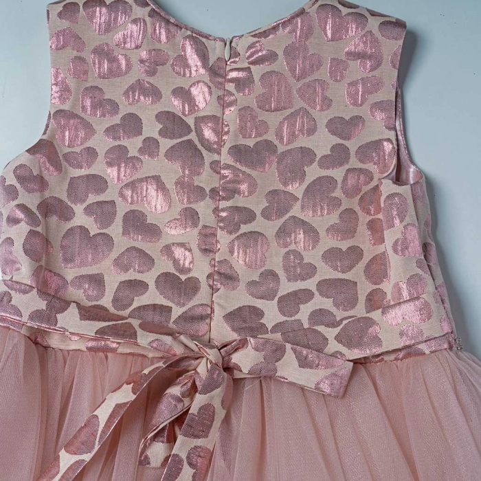 Παιδικό φόρεμα για κορίτσια Delilah ροζ επίσημα καλά τούλι στρας γάμο βαφτίσεις κοριτσίστικα φερμουάρ