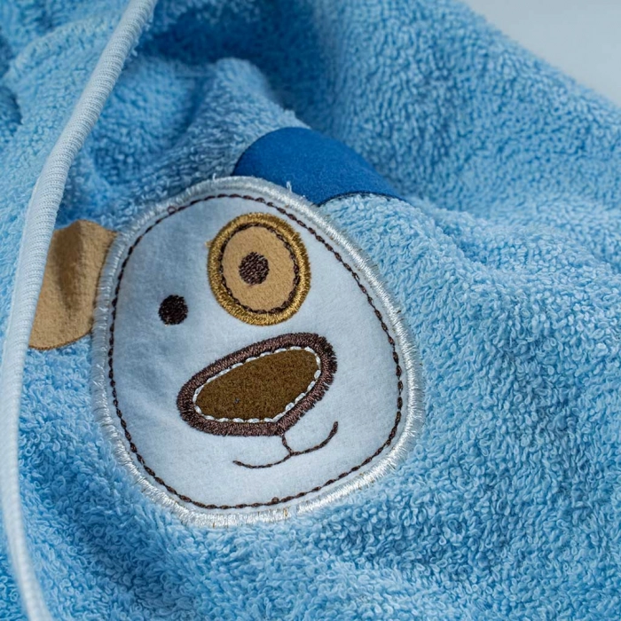 Παιδικό μπουρνούζι για αγόρια Little dog γαλάζιο αγορίστικα Online  ντους 2 ετών κουκούλα μπάνιο (3)