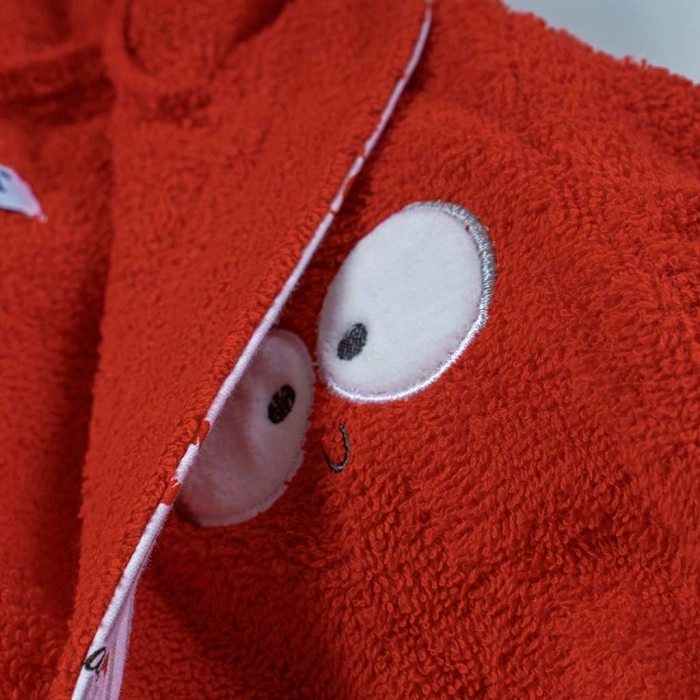 Παιδικό μπουρνούζι για αγόρια Frog κόκκινο1-4 αγορίστικα κουκούλα μπάνιο ετών online καλοκαιρινό παραλία μπάνιο (4)
