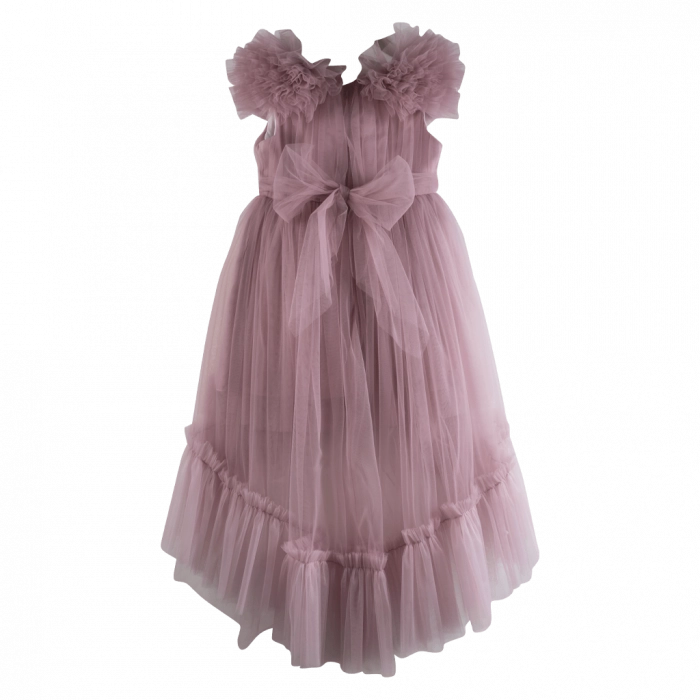 Παιδικό φόρεμα για κορίτσια Ωραιάνθη σάπιο μήλο κοριτσίστικα μονόχρωμα τούλι επήσιμα βαφτήσια γάμους (1)