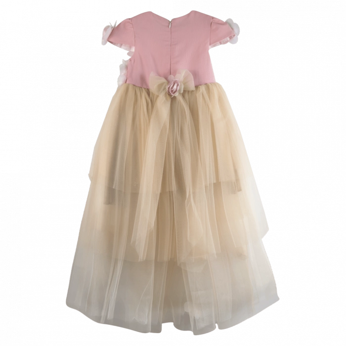 Παιδικό φόρεμα για κορίτσια Ηροφίλη ροζ κοριτσίστικα γάμους βαφτίσεις καλά φορέματα εκκλησία τούλι ετών online (1)