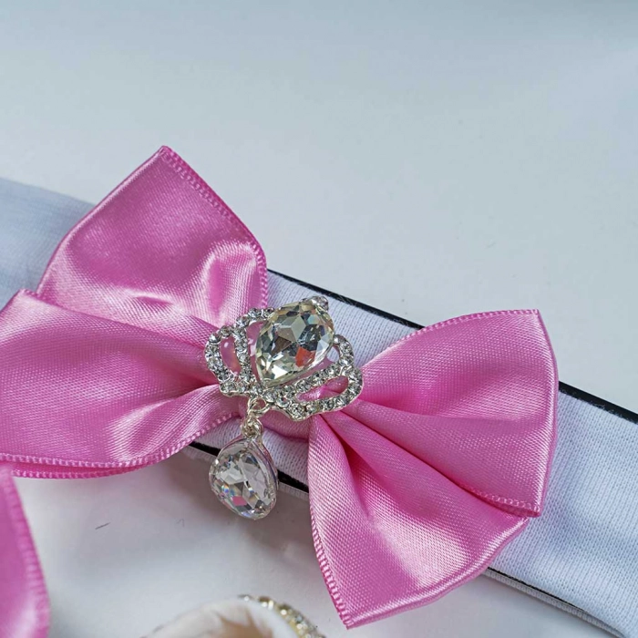 Βρεφικό σετ δώρου παπούτσια και κορδέλα για κορίτσια Princess ροζ ΙΙ κοριτσίστικα καλά δωράκια μωράκια αγκαλιάς online (4)