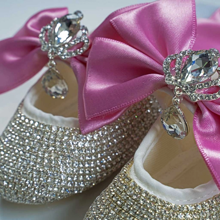 Βρεφικό σετ δώρου παπούτσια και κορδέλα για κορίτσια Princess ροζ ΙΙ κοριτσίστικα καλά δωράκια μωράκια αγκαλιάς online (2)