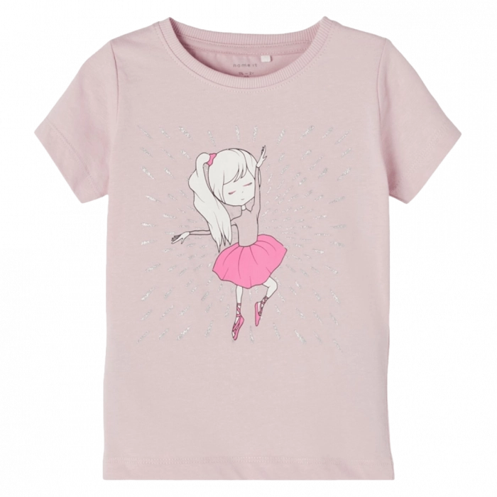 Παιδική μπλούζα Name it για κορίτσια Princess ροζ καλοκαιρινές μπλούζες ετών