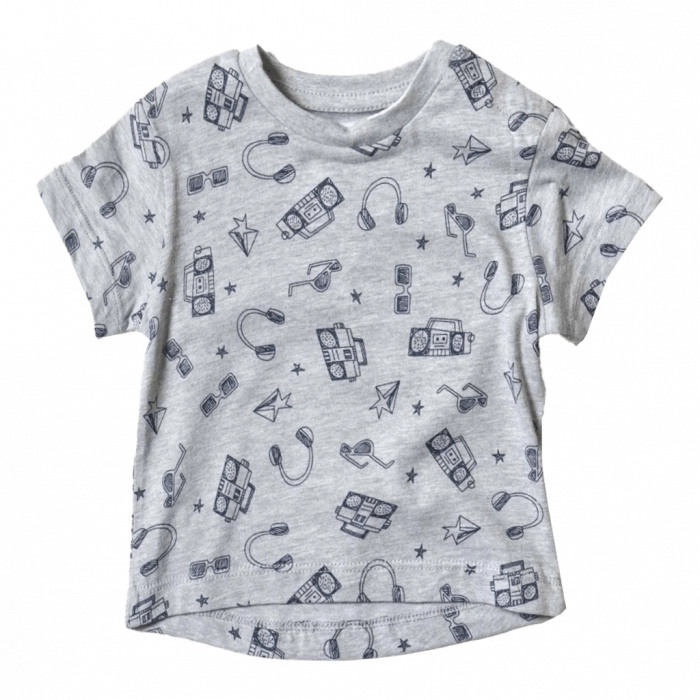 Βρεφική μπλούζα Minoti για αγόρια funky γκρι