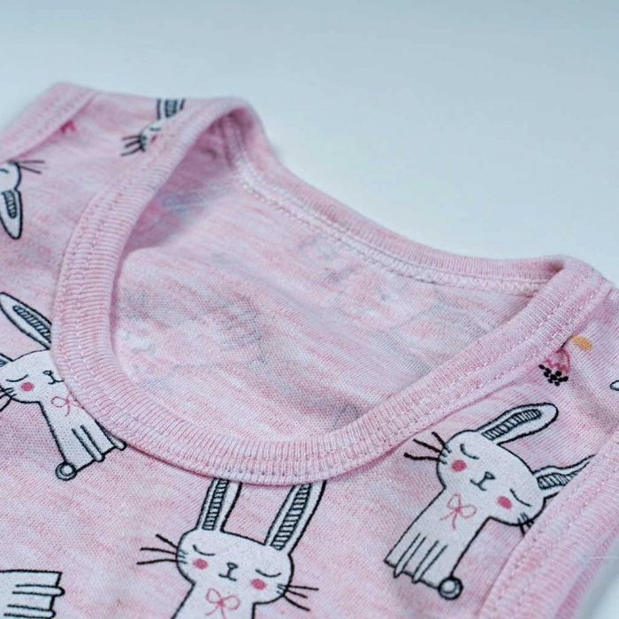 Παιδικό ζιπουνάκι για κορίτσια Bunnies ροζ κοριτσίστικα σχέδια αμάνικα καλοκαιρινά online 3 ετών (3)