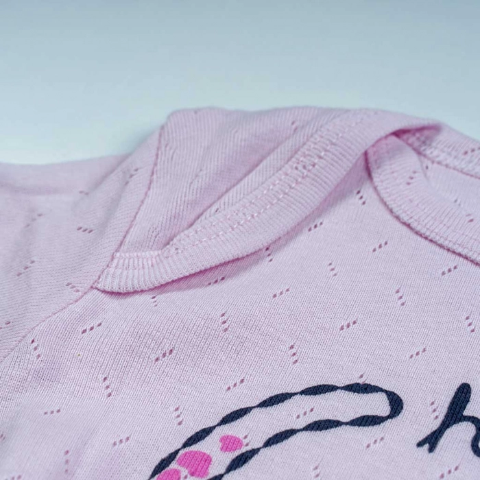 Βρεφικό ζιπουνάκι για κορίτσια Hello ροζ κοριτσίστικα κοντομάνικα απλά μακό 6 μηνών online (3)