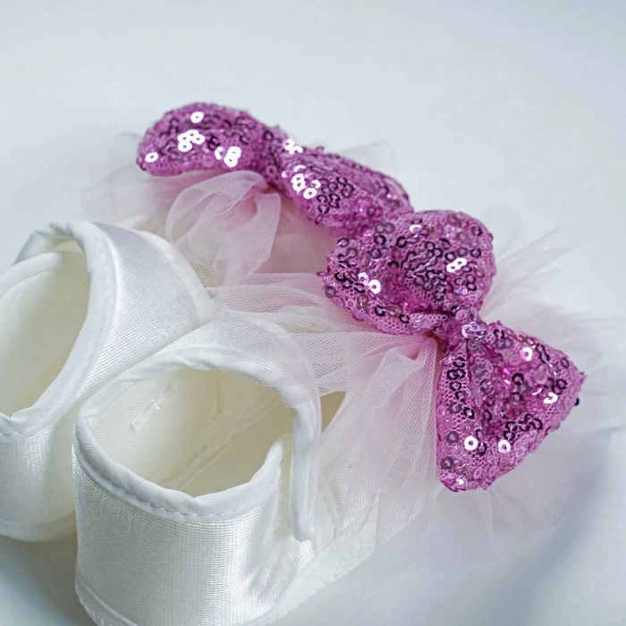 Βρεφικό σετ για νεογέννητα κορίτσια Mrs Glam λευκό κοριτσίστικα παγιέτες γάμο δώρο online 3 μηνών (11)