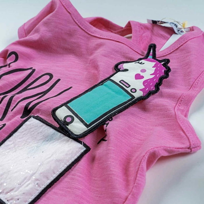Παιδικό σετ Εβίτα για κορίτσια Fashion unicorn ροζ καλοκαιρινά σετ κορίτσια σορτσάκι καθημερινά ετών online6