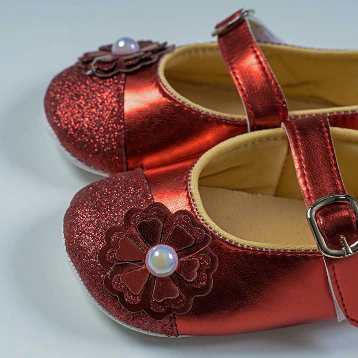 Βρεφικά παπούτσια αγκαλιάς για κορίτσια Glamour κόκκινο κοριτσίστικα καλά μωράκια βρέφη online 6 μηνών (2)