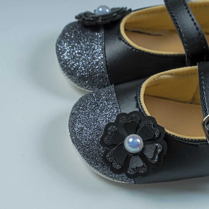 Βρεφικά παπούτσια αγκαλιάς για κορίτσια Glamour μαύρο κοριτσίστικα καλά μωρά 9 μηνών online (3)