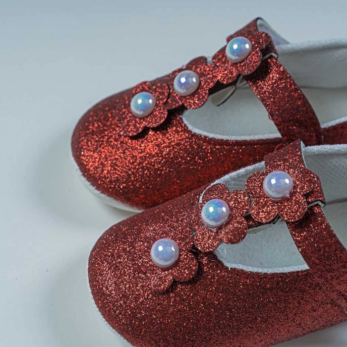 Βρεφικά παπούτσια αγκαλιάς για κορίτσια Shinny κόκκινο κοριτσίστικα καλά μωρά βρέφη 5 μηνών online (2)