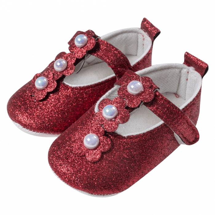 Βρεφικά παπούτσια αγκαλιάς για κορίτσια Shinny κόκκινο κοριτσίστικα καλά μωρά βρέφη 5 μηνών online (1)