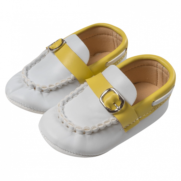 Βρεφικά παπούτσια αγκαλιάς για αγόρια Mocassino κίτρινο αγορίστικα καλά κλασσικά online 9 μηνών (1)