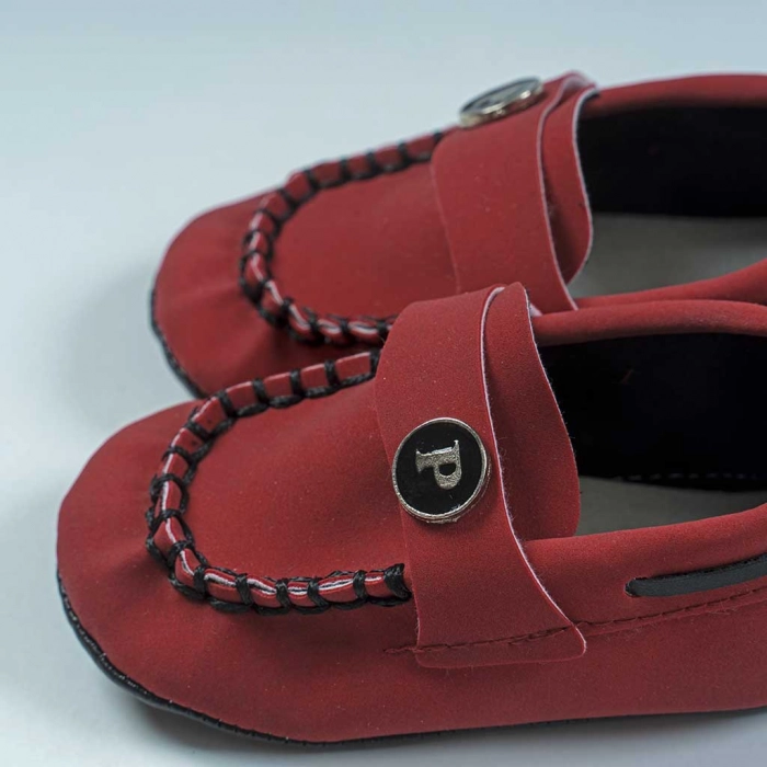 Βρεφικά παπούτσια αγκαλιάς για αγόρια Classic Boy μπορντό αγορίστικα καλά μοκασίνια online 4 μηνών (2)
