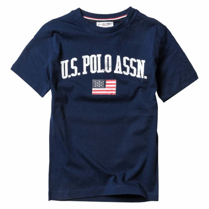 Παιδική μπλούζα U.S Polo για αγόρια America Μπλε Marine t-shirt καλοκαιρινά αγορίστικα ετών