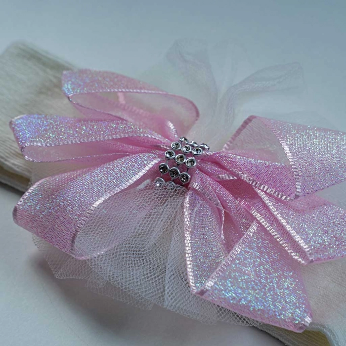 Βρεφική κορδέλα για κορίτσια Glamour bow ροζ αμπιγιέ κοριτσίστικα online (2)