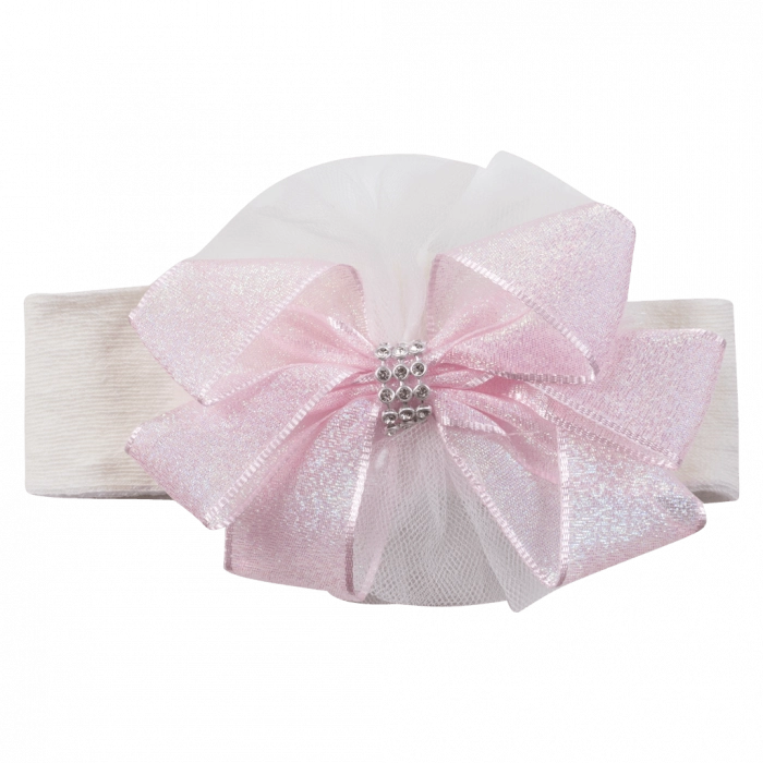 Βρεφική κορδέλα για κορίτσια Glamour bow ροζ αμπιγιέ κοριτσίστικα online (1)