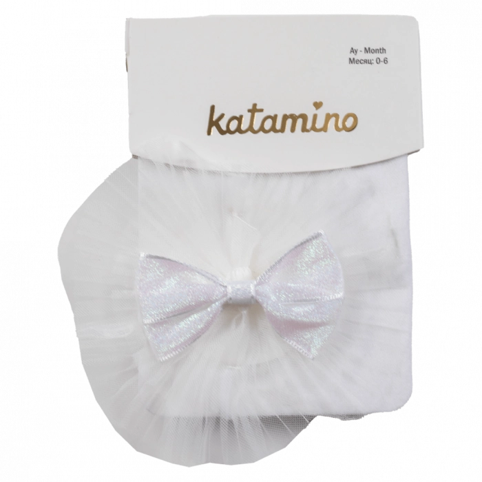 Βρεφικό καλσόν για κορίτσια Shiny bow άσπρο κοριτσίστικα τούλι καλό μωρό μπέμπα online 6 μηνών (1)