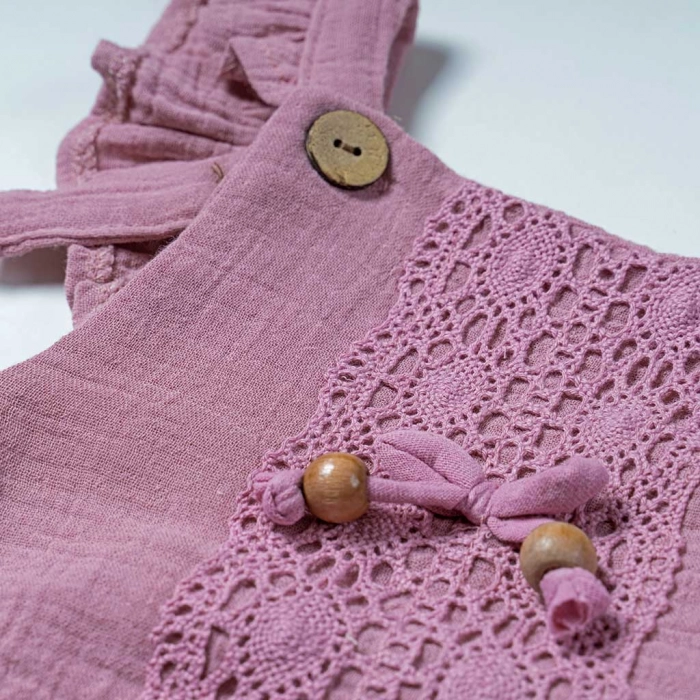 Βρεφικό φορμάκι για κορίτσια Bon bon ροζ κοριτσίστικα καλοκαιρινά online μωράκια 3 μηνών (3)