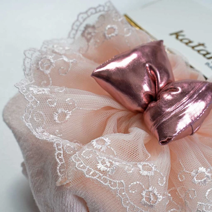 Βρεφικό καλσόν για κορίτσια Glamour bow σομόν μοντέρνα κοριτσίστικα καλσον online 