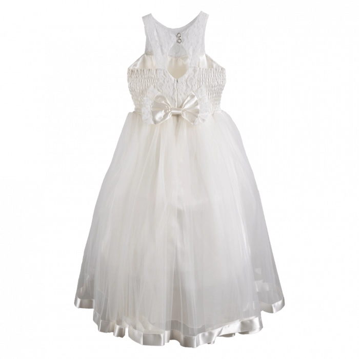 Παιδικό φόρεμα για κορίτσια Grace Ιβουάρ φορεματα για παρανυφακια αμπιγιε με τουλι για γαμους για βαφτισεις ετων (2)