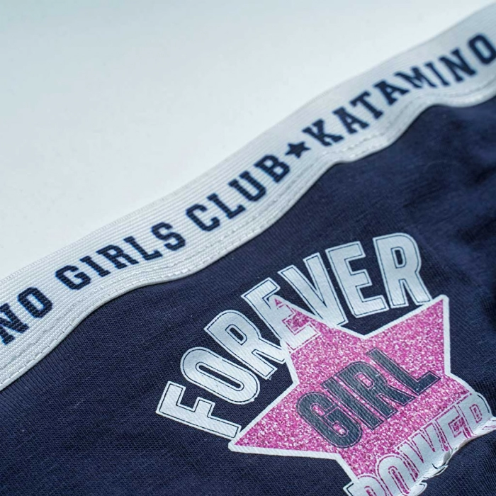 Παιδικό σετ μπουστάκι με σλιπάκι για κορίτσια Girl power μπλε (1)