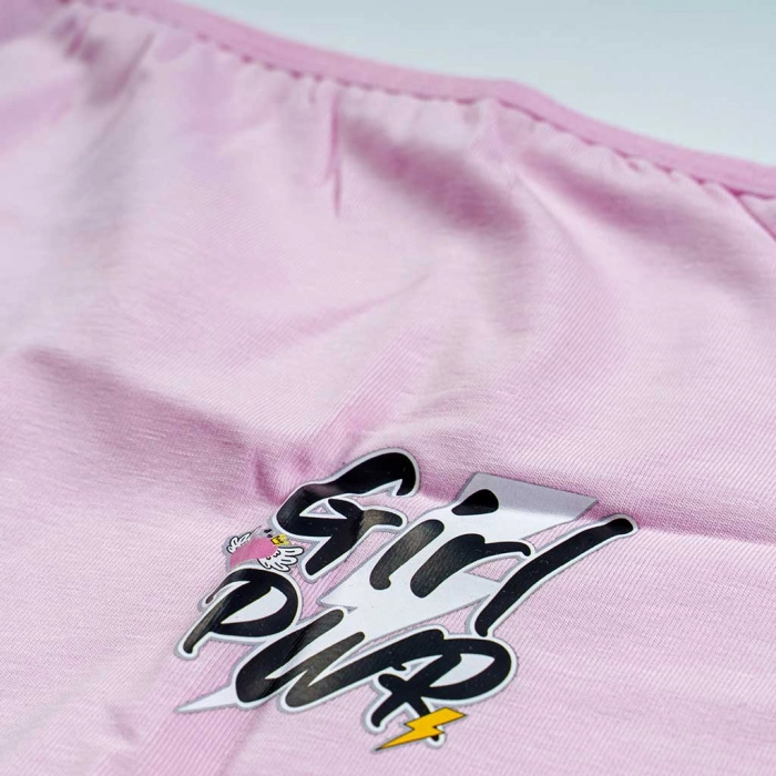 Παιδικό σετ μπουστάκι με μποξεράκι για κορίτσια PWR ροζ (3)