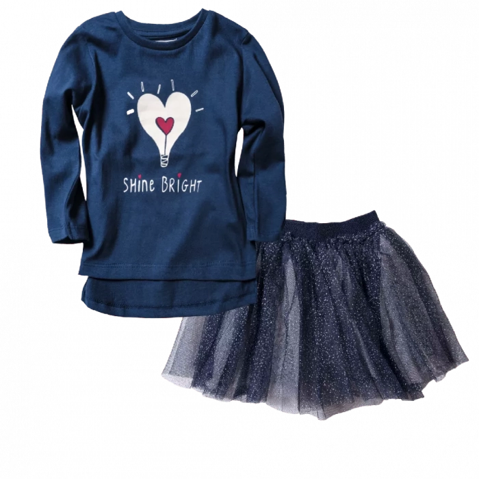 Βρεφική μπλούζα Minoti για κορίτσια Shine Bright μπλε μοντέρνα επώνυμα παιδικά ρούχα online μηνών | Παιδική φούστα Minoti για κορίτσια Tutu Sequin γκρι επώνυμες κοριστίστικο ετών online 
