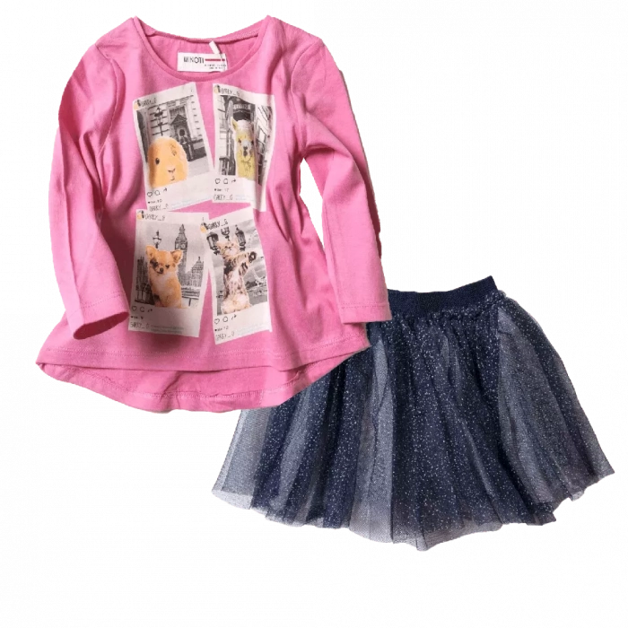 Παιδική μπλούζα MINOTI για κορίτσια Garry ροζ εποχιακές ανοιξιάτικες μπλούζες ετών | Παιδική φούστα Minoti για κορίτσια Tutu Sequin γκρι επώνυμες κοριστίστικο ετών online 
