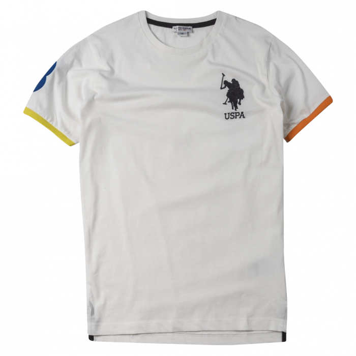 Παιδική μπλούζα U.S Polo για αγόρια Three άσπρο online αγορίστικες κοντομάνικες καλοκαιρινές 10 χρονών (1)