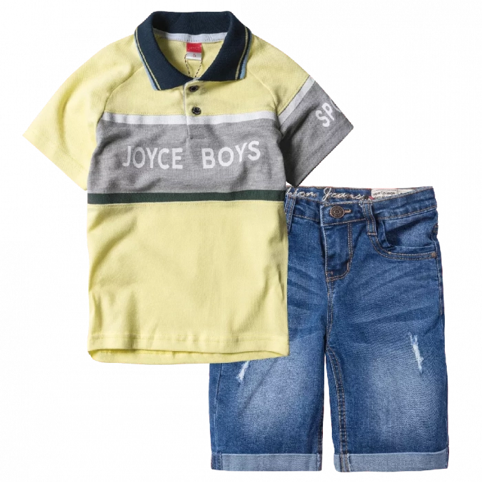 Παιδική μπλούζα Joyce για αγόρια Boys Κίτρινο αγορίστικες πόλο μπλούζες με γιακά καθημερινές καλές οικονομικές |  