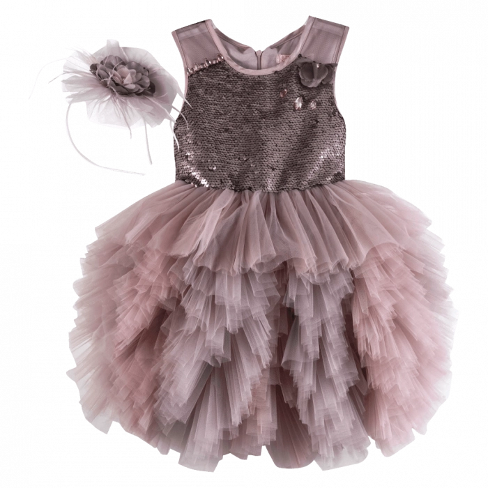 Παιδικό φόρεμα για κορίτσια Ursula σάπιο μήλο φορέματα αμπιγέ για παρανυφάκια με τούλι για γάμους βαφτίσεις