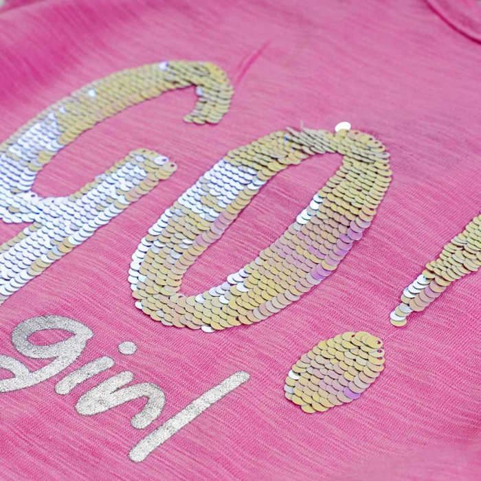 Παιδικό σετ New College για κορίτσια Go Girl ροζ καλοκαιρινά σετάκια tie dye ελληνικά μοντέρνα crop top online (4)