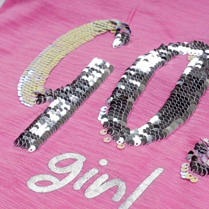 Παιδικό σετ New College για κορίτσια Go Girl ροζ καλοκαιρινά σετάκια tie dye ελληνικά μοντέρνα crop top online (5)