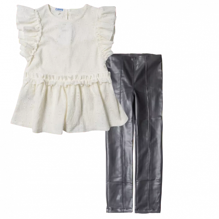 Παιδική μπλούζα Mayoral για κορίτσια Etna μπεζΠαιδική μπλούζα Mayoral για κορίτσια Etna μπεζ | Παιδικό παντελόνι Mayoral για κορίτσια Leather Μαύρο κοριτσίστικα μοντέρνα πέτσινα παντελόνια 