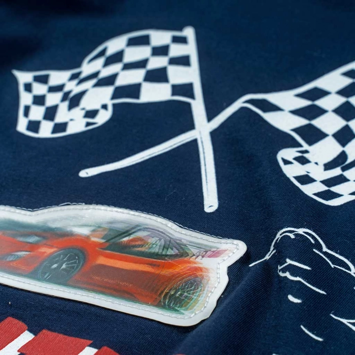 Παιδική πιτζάμα Hashtag για αγόρια Racing μπλε καλοκαιρινά σετάκια αγορίστικα μακό με βερμούδα Online ετών (3)