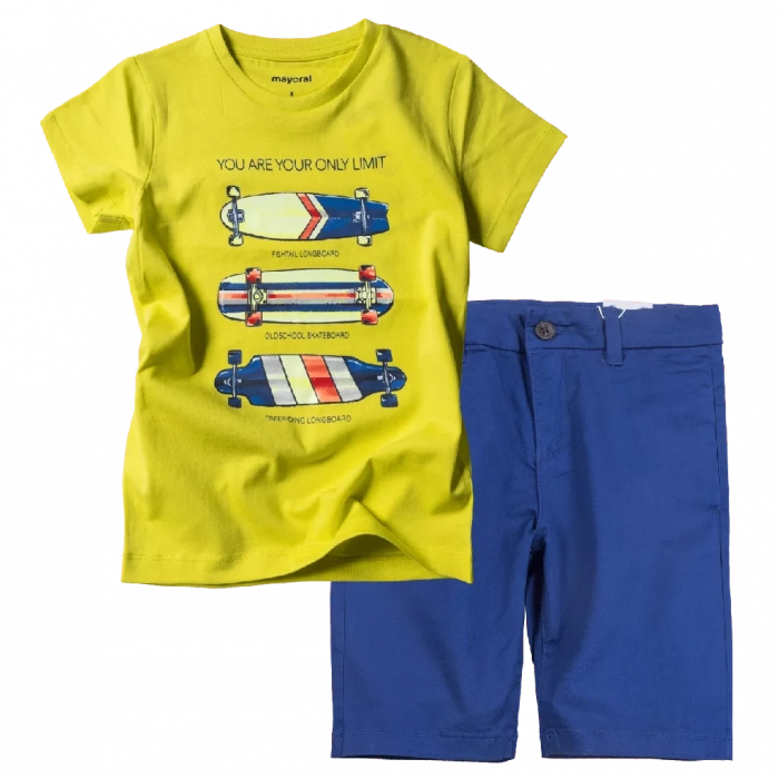 Παιδική μπλούζα Mayoral για αγόρια Oldschool lime 3044 αγορίστικα επώνυμα ελληνικά ποιοτικά casual για βόλτα χρονών άνετα | Παιδική βερμούδα Mayoral για αγόρια Aqua μπλε μοντέρνα καθημερινά αγορίστικα online (1) 