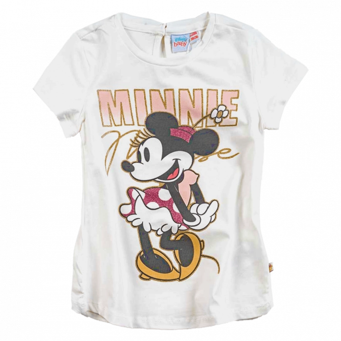 Παιδική μπλούζα Disney για κορίτισια Minnie άσπρο κοριτσίτικες μπλοζύες καλοκαιρινές μινι ετών mouse
