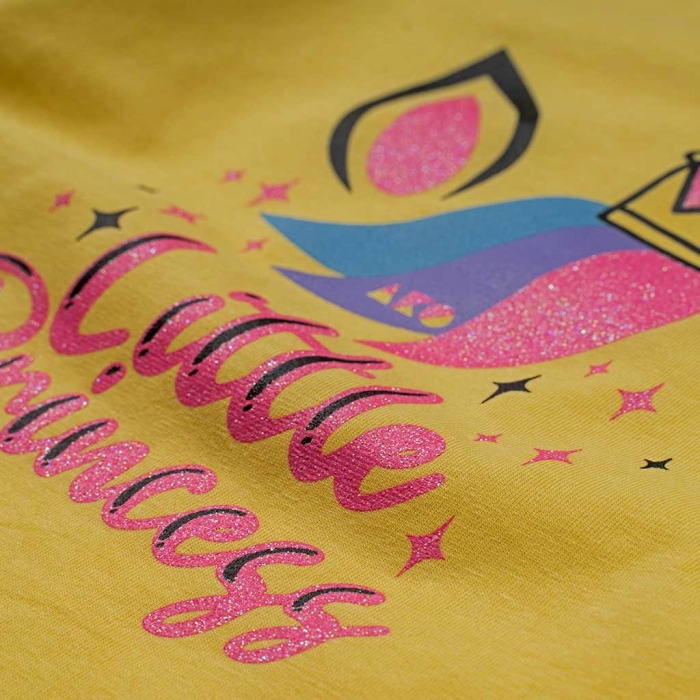 Παιδικό σετ ABO για κορίτσια Unicorn κίτρινο κοριτσίστικα καθημερινά μακό κοντομάνικα σορτς online 2 ετών (2)