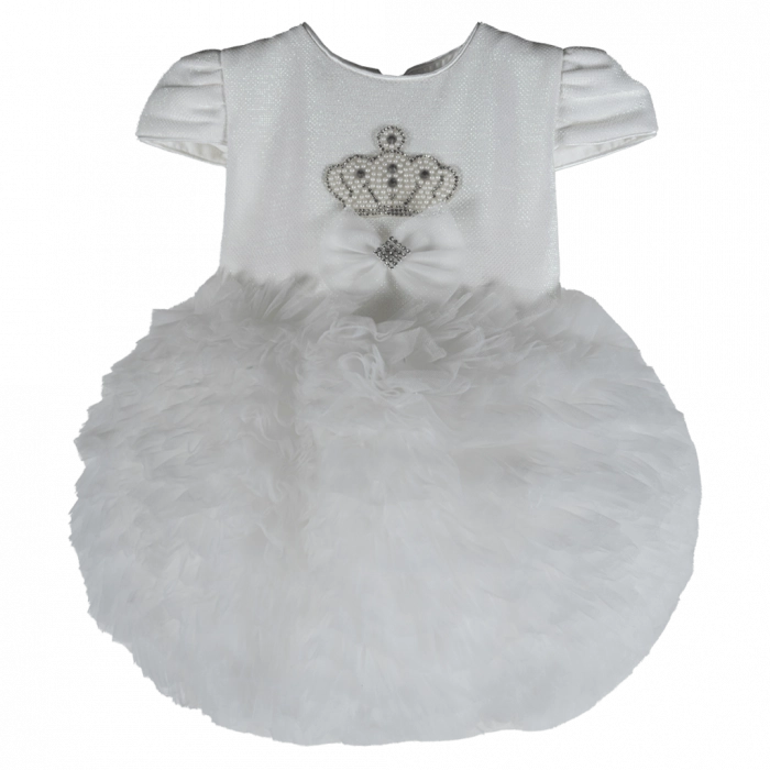 Παιδικό φόρεμα για κορίτσια Fru fru άσπρο κοριτσίστικα καλά τούλια εντυπωσιακά online (2)