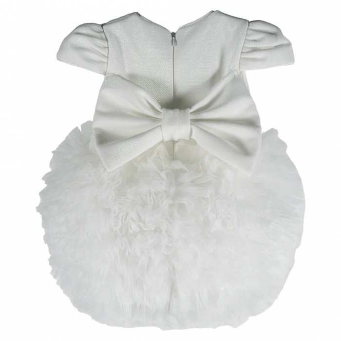 Παιδικό φόρεμα για κορίτσια Fru fru άσπρο κοριτσίστικα καλά τούλια εντυπωσιακά online (1)
