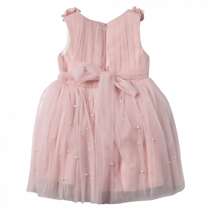 Παιδικό φόρεμα για κορίτσια Εριφύλη ροζ κοριτσίστικα αμάνικα τούλια (2)