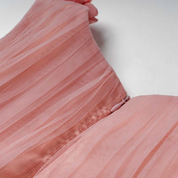 Παιδικό φόρεμα για κορίτσια Εριφύλη ροζ κοριτσίστικα αμάνικα τούλια (1)