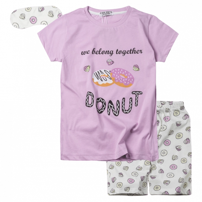 Παιδική πιτζάμα Εβίτα για κορίτσια Donut μωβ κοριτσίστικες μακό βαμβακερές online 1 έτους (1)