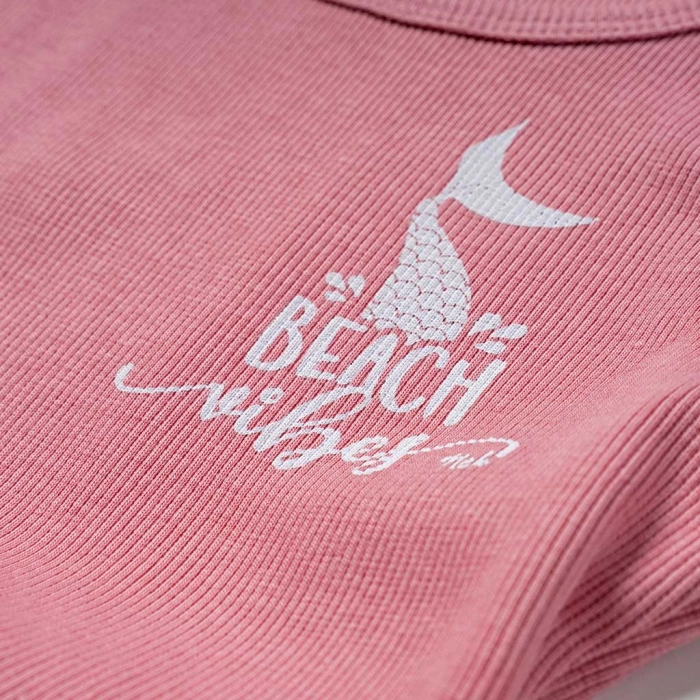 Παιδικό σετ NEK για κορίτσια Beach vibes σάπιο μήλο κοριτσίστικα καθημερινά σορτσάκια αμάνικα 1 έτους online (2)