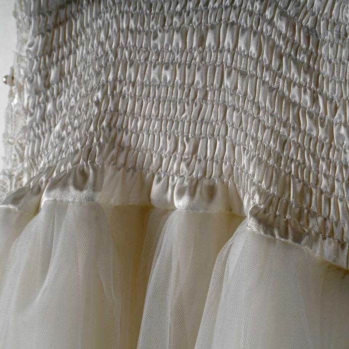 Παιδικό φόρεμα για κορίτσια Caitlin άσπρο κοριτσίστικα καλά γάμο βάφτιση παρανυφάκια τούλι online 10 χρονών (1)