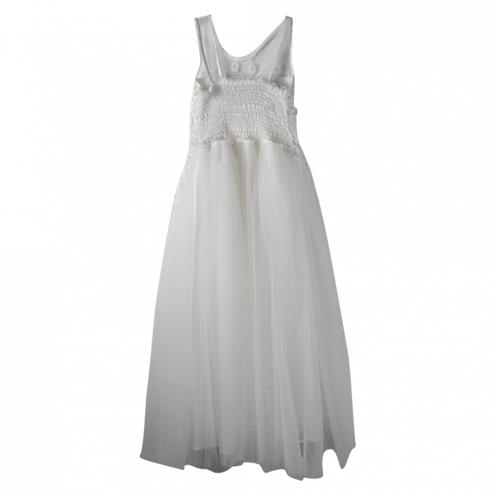 Παιδικό φόρεμα για κορίτσια Caitlin άσπρο κοριτσίστικα καλά γάμο βάφτιση παρανυφάκια τούλι online 10 χρονών (2)