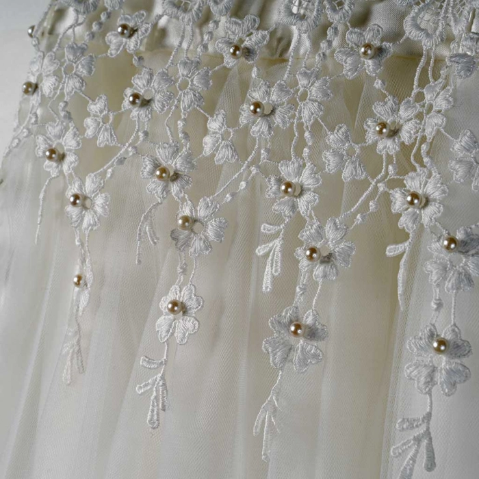 Παιδικό φόρεμα για κορίτσια Caitlin άσπρο κοριτσίστικα καλά γάμο βάφτιση παρανυφάκια τούλι online 10 χρονών (3)
